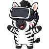 Süßes Zebra Cartoon Zocker Virtual Reality