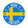 Nora Sweden Emblem Kreisflaggen-Design