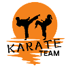 Karate-Duo Sonnenaufgangs-Silhouette