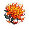 Sonnenblume im Flammenrausch