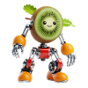 Kiwi Fruit Robot with Chrome Limbs