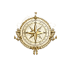 Goldener Kompassstern Nautik