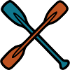Crossed paddle graphic