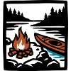 Campfire Canoe Forest Icon
