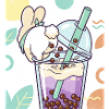 Cute Bunny Funny Boba Bubble Tea