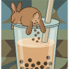 Cute Bunny Funny Boba Bubble Tea
