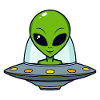 Alien in a spaceship