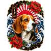 Beagle in Japanese Irezumi Tattoo Style