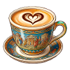 Kaffee-Latte in einer griechischen Tasse