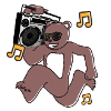 Retro-DJ-Teddybär mit Boombox