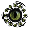 Œil vert cyclique circulaire