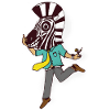 Festive Zebra Mask in Motion