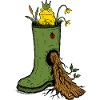 Frog King Rubber Boot Garden Doodle
