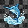 Water dolphin jumping motif