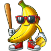 Banana Sunglasses Playing Softball