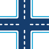 Straßenkreuzung Solid-Icon-Kreuzung Vektor-Sym