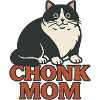 Chonk Mom Cat Retro Emblem