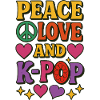 Peace Love K-Pop Retro Tee