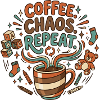 Coffee. Chaos. Repeat. | Funny Parenting 