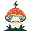 Lightning Mushroom Forest Graphic Design