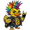 Punk-Gummiente mit Regenbogen Irokesenschnitt