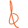Orange Treble Clef Silhouette