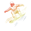 Snowboarder Retro Stil