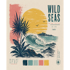 Wild Seas Sunset Retro Surf