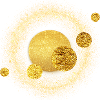 Goldglitzer Kreisdesign Sonnensturm