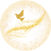 Goldener Glitzerkreis mit Vogel