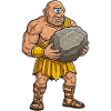 Cyclope avec une grosse pierre