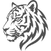 Tigerkopf Silhouette Monochrom