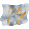 Golden question marks on blue