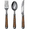 Rustic Cutlery Motif Wooden Handle
