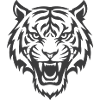 Tigerkopf Linienkunst
