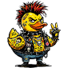 Männliche Punk-Gummiente mit Irokesenschnitt