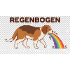 Beagle mit Regenbogenstrahl