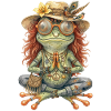 Aquarell-Design: Meditierender Boho-Frosch