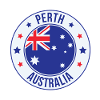 Perth Australia Round Flag Abzeichen
