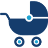 Baby-Kinderwagen Solid-Icon-Infant-Kinderwagen-Reisesymbol