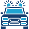 Polizeiauto Solid Icon Notfallstreifenfahrzeug
