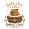 Badezeit Cabybara in einer Holzwanne