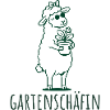 Gartenschäfin Schaf mit Pflanze Gärtnerin