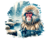 Japanese macaque motif