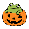 Süßer Frosch-Halloween-Kürbis