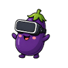 Eggplant Comic Saying Gamer Cartoon