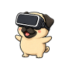 Süßer Mops Cartoon Gamer Spruch
