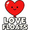 Love Floats Heart Mascot Graphic