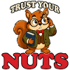 Faites confiance à vos noix Mascotte drôle du professeur écureuil