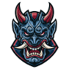 Blauer Dämonenmasken-Kriegsmaske